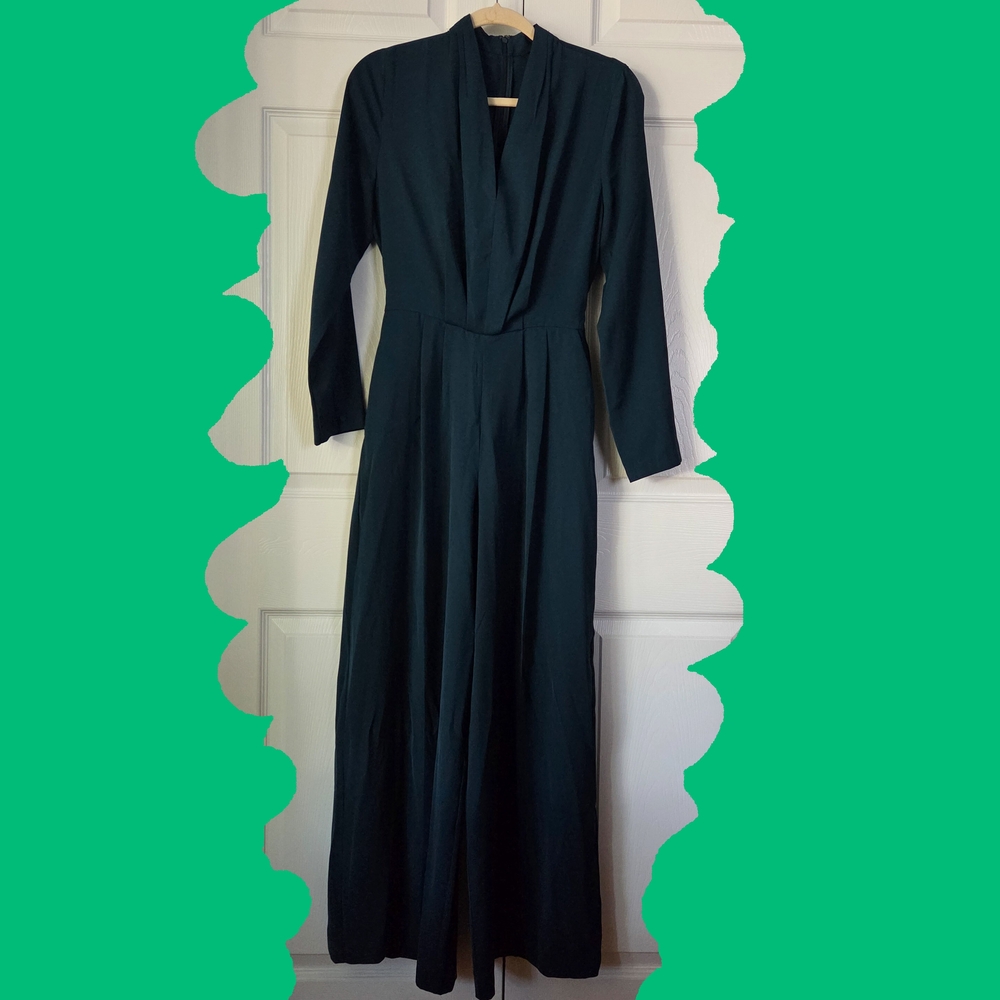 Banana Republic Dark Green Long Sleeve Jumpsuit